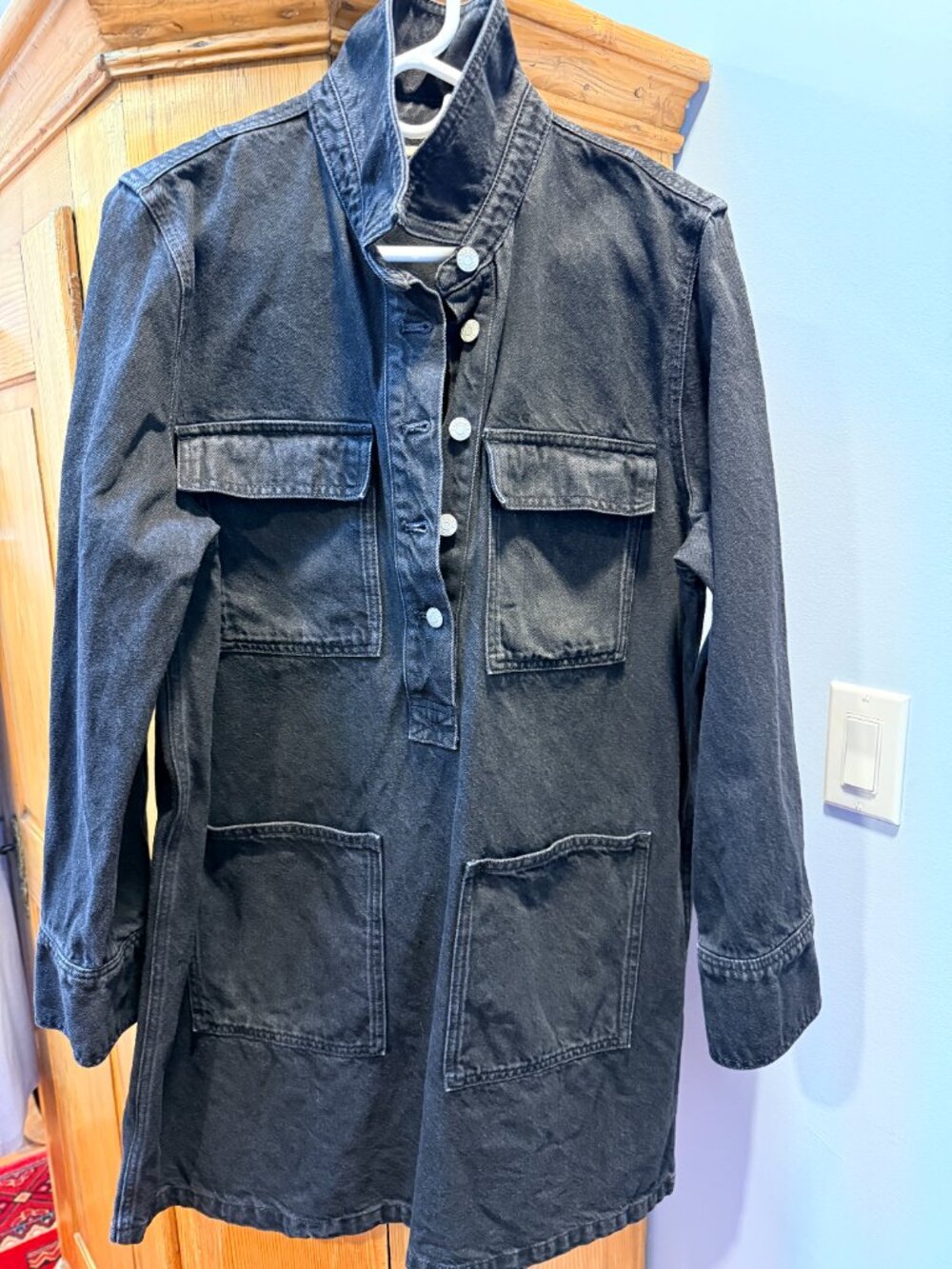 Madewell Thigh High Black Denim Dress